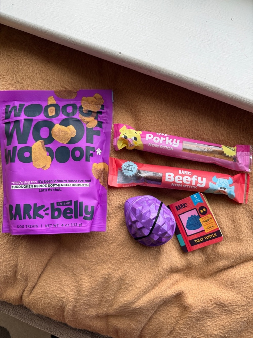 Bark box treats and toy